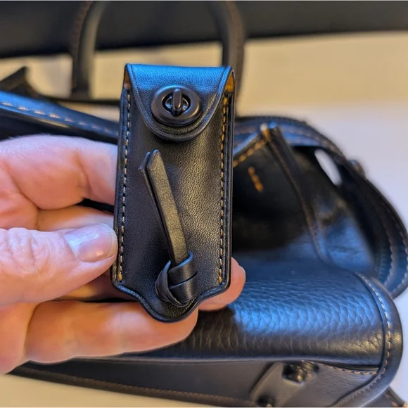 Coach Pebbled Black Leather Satchel - Picture 5 of 13